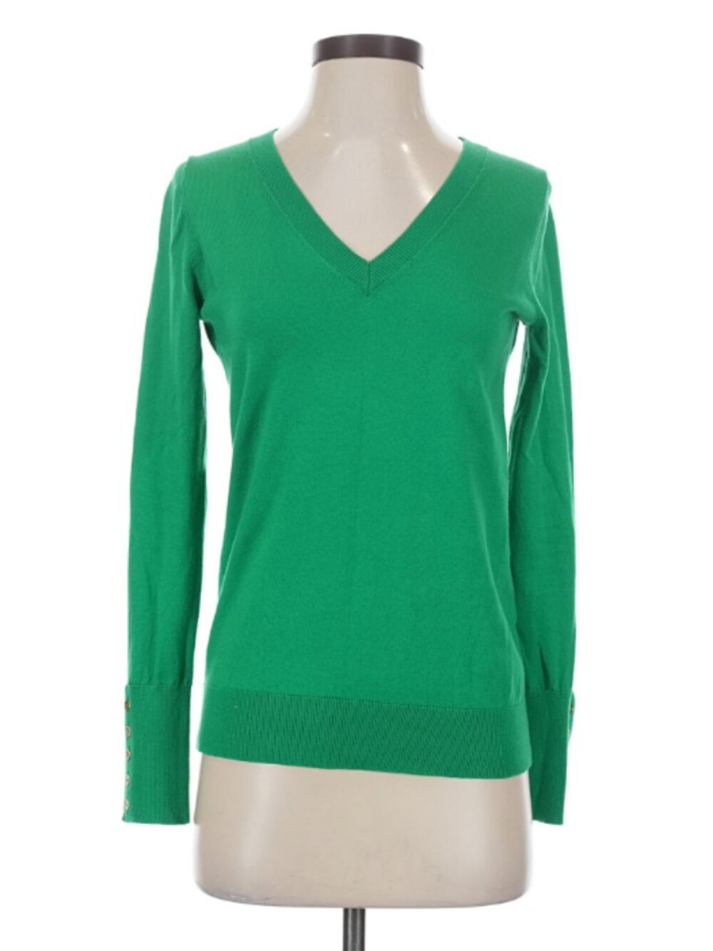 Boden Cotton Blend Knit V-Neck Sweater Emerald Green Size XS